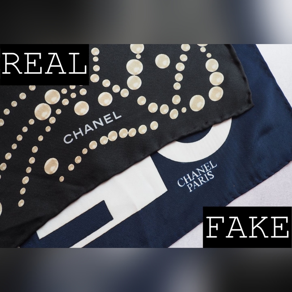 Authentic vs fake luxury scarves - Picture 3 of 7